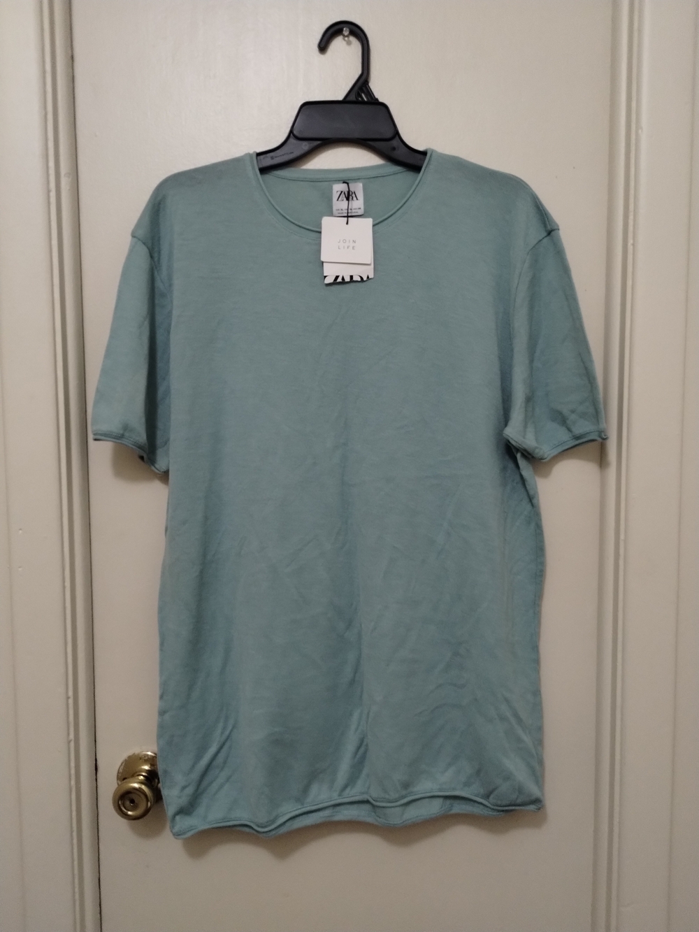Zara Man Mint Green Short Sleeve Crew Neck T-Shirt